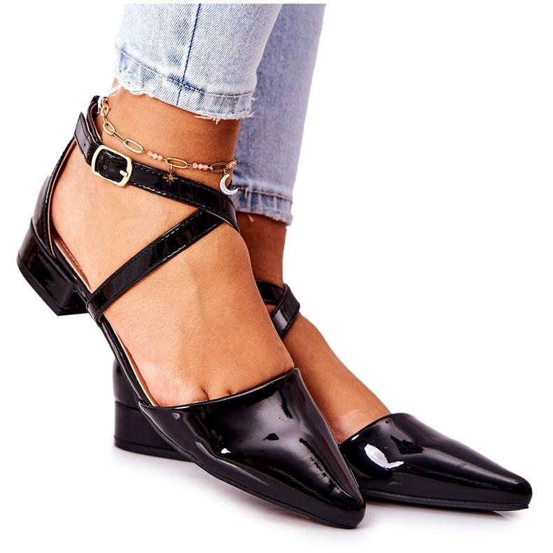 WS1 Patent Black Giovanna Low Heels Pumps preto