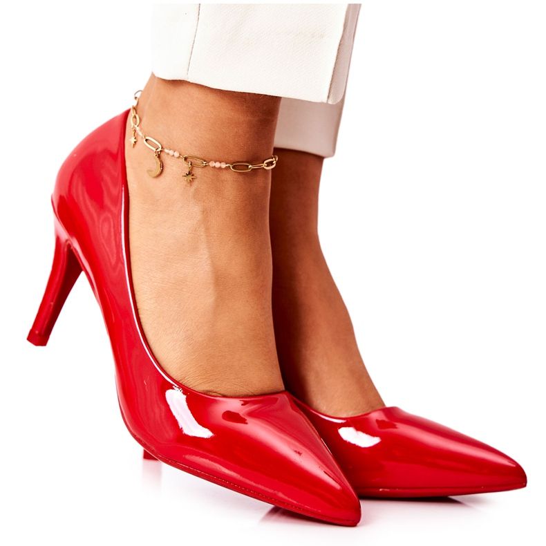 WS1 Bombas Lacquered Classic Stilettos Red Elinne vermelho
