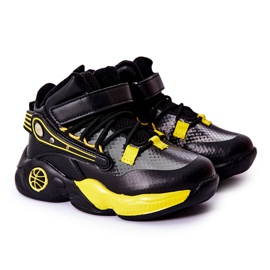 PJ2 Botas infantis pretas quentes para neve Herry preto amarelo