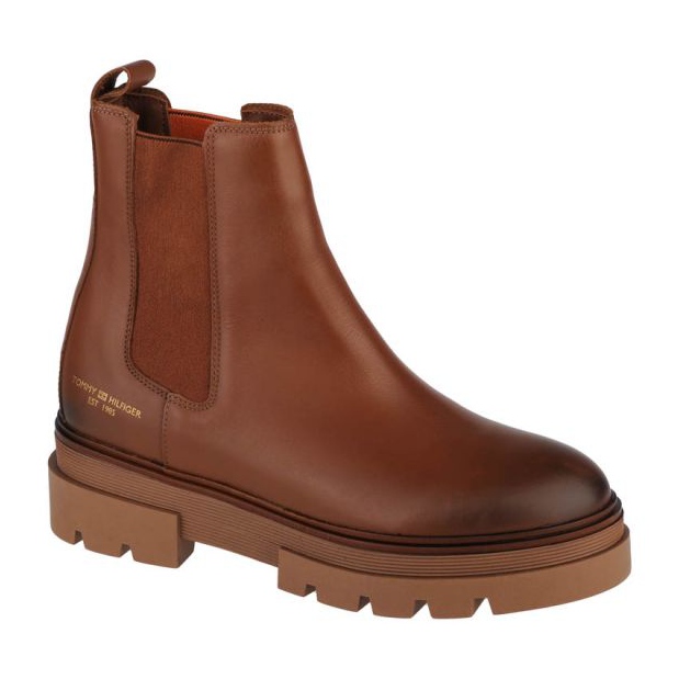 Bota Monocromática Tommy Hilfiger Chelsea M FW0FW05950-GVI castanho