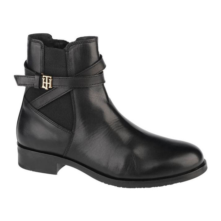 Hardware Tommy Hilfiger na bota plana de cinto W FW0FW05967-BDS preto