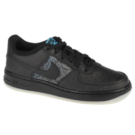 Sapata Nike Air Force 1 Low Gs Jr DN1434-001 preto azul