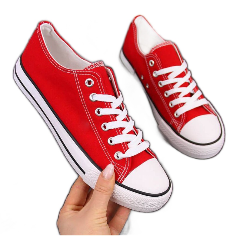 Tênis baixo em tecido Atletico W ATC266H vermelho branco