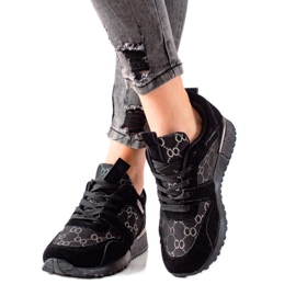 Evento Tênis elegantes com brilho preto Evento Tênis elegantes com brilho preto