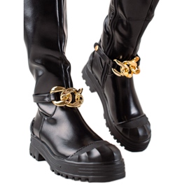 Diamantique Botas com enfeite de moda preto