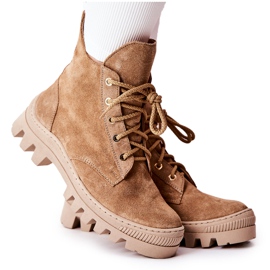 PF1 Botas de camurça quente Trappers Camel Cressid bege