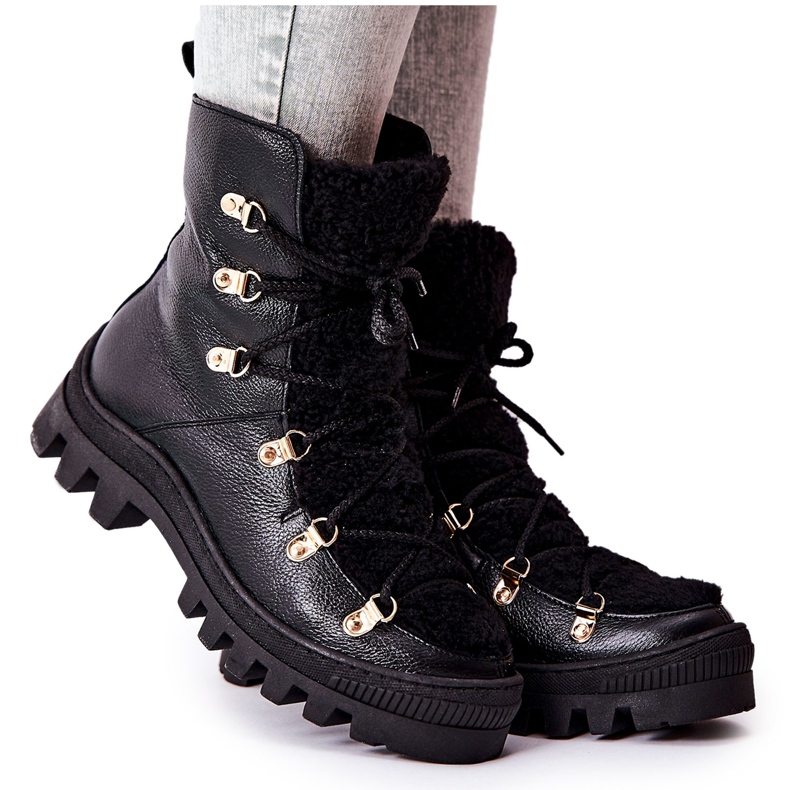 PF1 Botas de couro quente caçadores de cateline preto