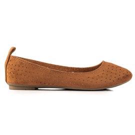 TRENDI Bailarinas com bordados confortáveis marrom