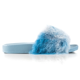 TRENDI Chinelos com pele azul