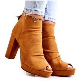 WS1 Botas em uma barra Abra os dedos do pé Camel Adore laranja