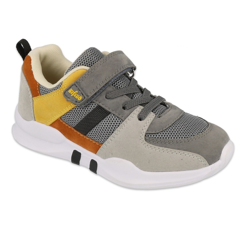 Sapatos juvenis Befado 516T131 cinza multicolorido amarelo