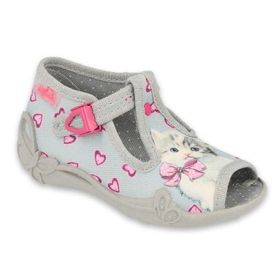 Calçados infantis Befado 213P131 rosa cinza