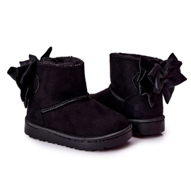 Botas de neve aquecidas para crianças com arco preto Snowis Botas de neve aquecidas para crianças com arco preto Snowis
