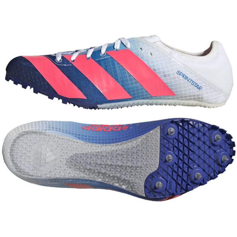 Tênis Adidas Sprintstar M GY0940 com spikes vermelho multicolorido