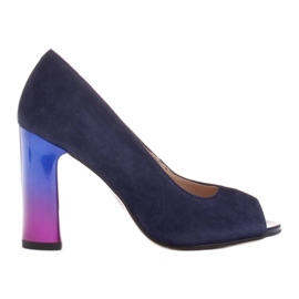 Marco Shoes Sapatilhas 1100P azul marinho com salto multicolor