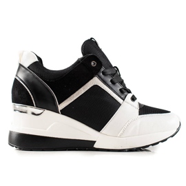 TRENDI Tênis Light Wedge branco preto