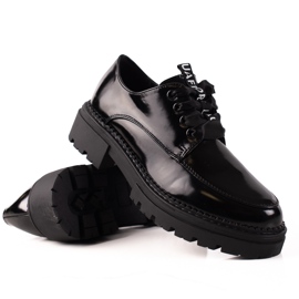 La.Fi sapatos de moda com cadarço preto