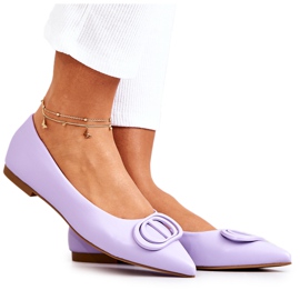PS1 Bailarinas de couro Spitz Violet Rachelle roxo