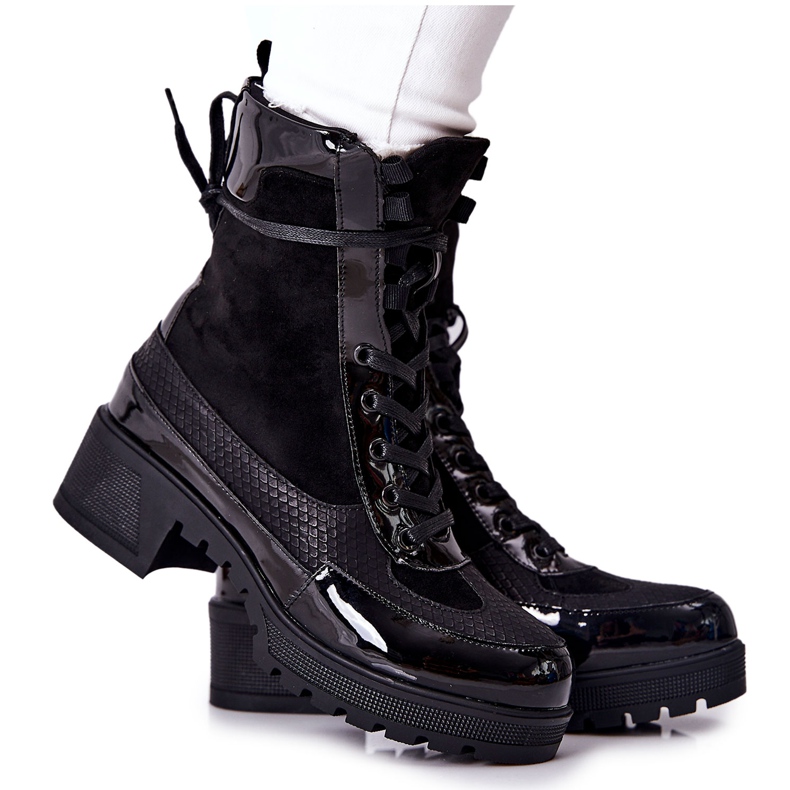 Botas de couro preto Meridiah