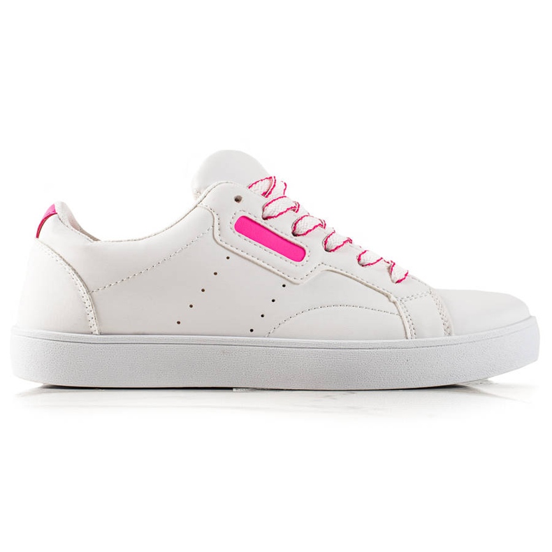 TRENDI Sapatos esportivos leves feitos de couro ecológico branco rosa