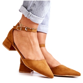 WS1 Bombas de camurça em Spitz Camel Calliope marrom