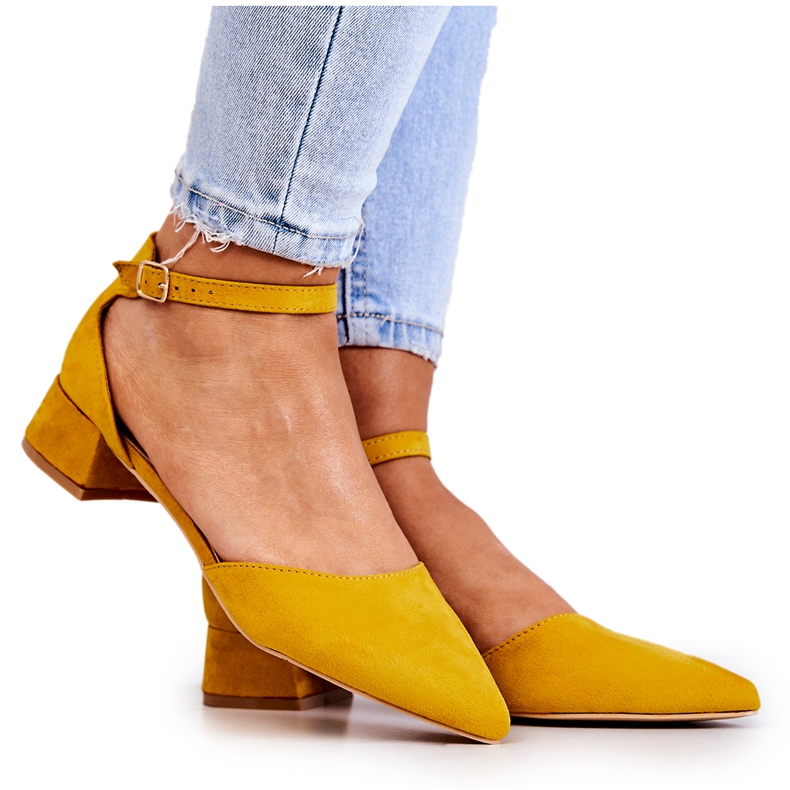 WS1 Bombas de camurça em calíope amarelo Spitz