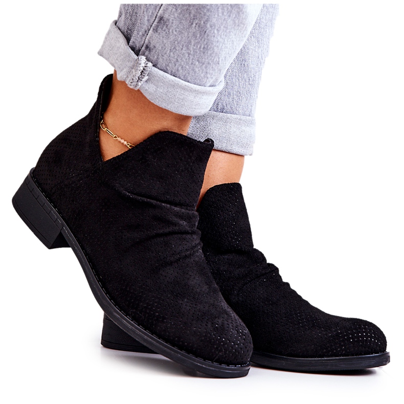 PS1 Botas enrugadas a céu aberto Black Cynthia preto