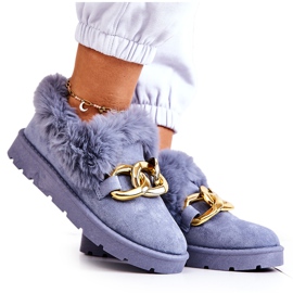 PS1 Chinelos femininos de corrente de ouro azul ardrums