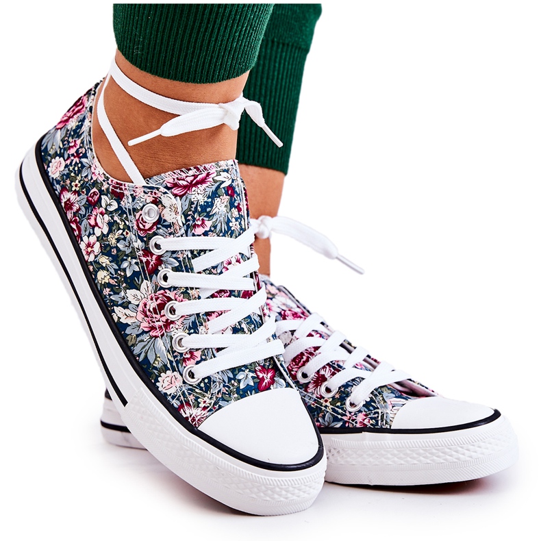 FS2 Tênis baixos com flores verdes Desiree
