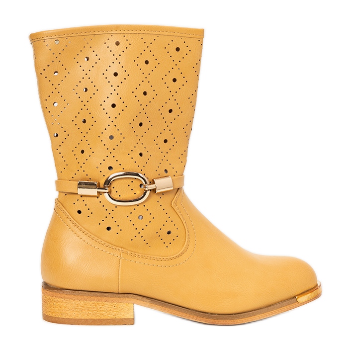 Botas infantis Valley camel castanho amarelo
