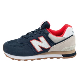 New Balance M Ml574Skb bege branco vermelho azul marinho New Balance M Ml574Skb bege branco vermelho azul marinho