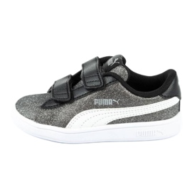 Puma Smash V2 Glitz Glam Jr 367380 04 preto prata