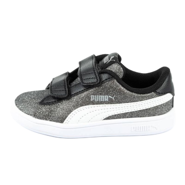 Puma Smash V2 Glitz Glam Jr 367380 04 preto prata