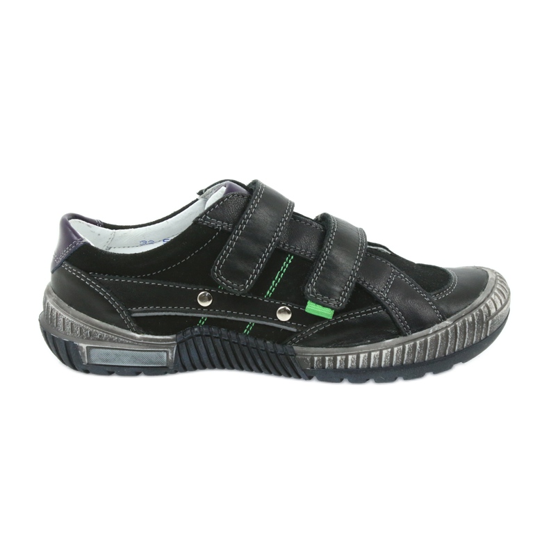 Sapatos masculinos Bartek 55287 pretos cinza verde