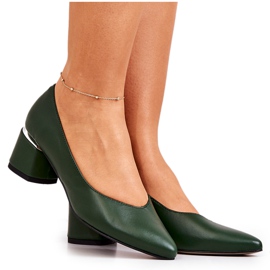 PA2 Sapatos de couro com biqueira Spitz Green Marilyn verde