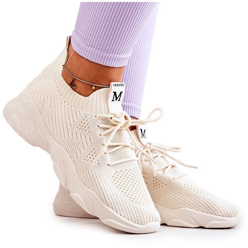 PS1 Tênis Esportes Tênis Tecido Bege Claro Nolene PS1 Tênis Esportes Tênis Tecido Bege Claro Nolene