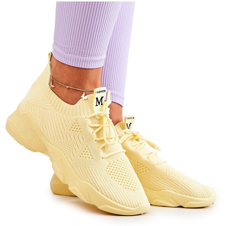 PS1 Tênis de material de tênis esportivo amarelo Nolene