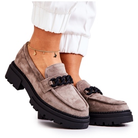 PL5 Mocassim Mocassim de camurça La.Fi Cinza Safira bege