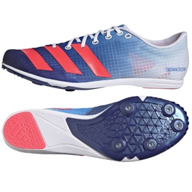 Picos de corrida Adidas Distancestar M GY0946 vermelho azul