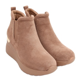 Bota de cunha Florens Khaki marrom