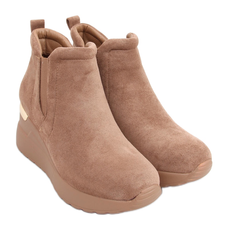 Bota de cunha Florens Khaki castanho