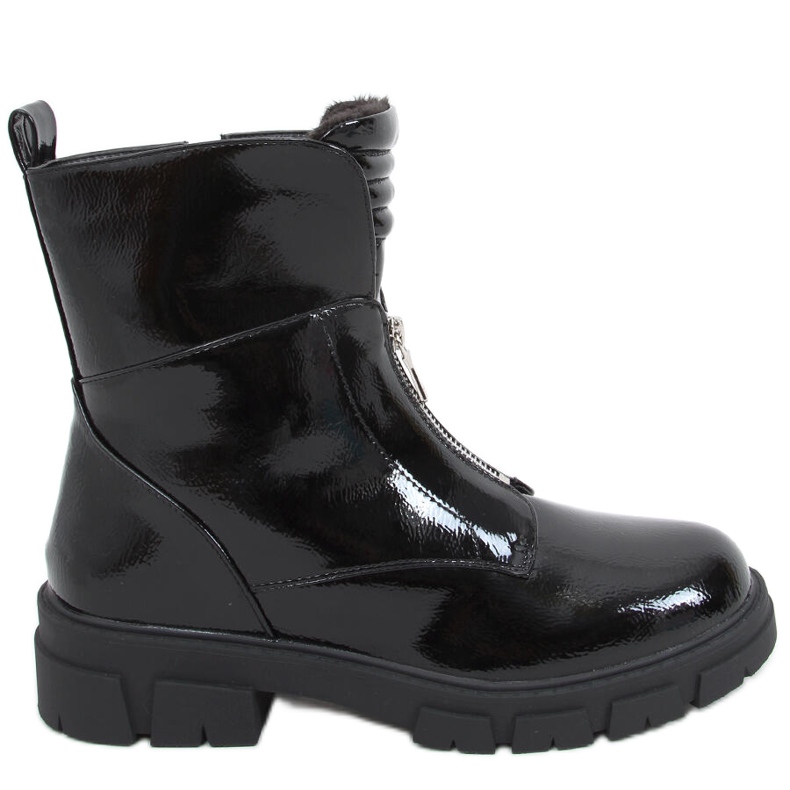 Botas lisas Haiti Black lacadas preto
