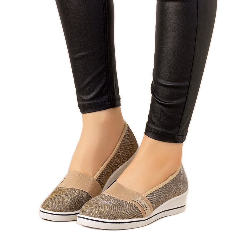 Tênis de cunha Golden Burris dourado