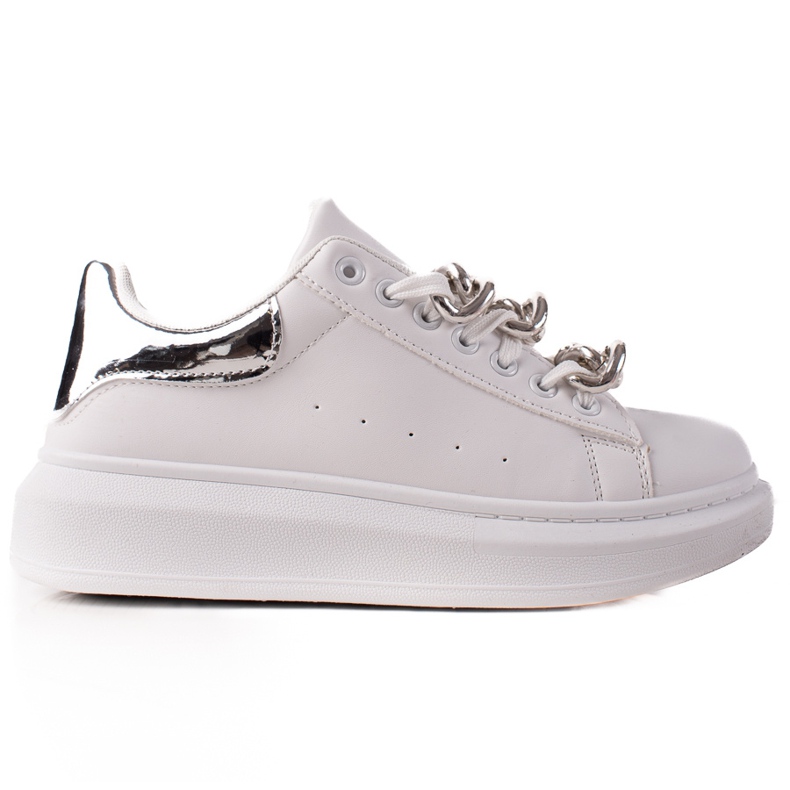 TRENDI Calças da moda com corrente branco TRENDI Calças da moda com corrente branco