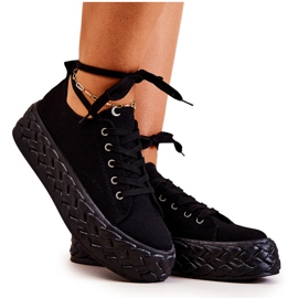 PS1 Tênis em uma enorme plataforma preta de Suzane preto