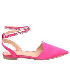 Bailarinas elegantes com pedras Dust Fuchsia rosa