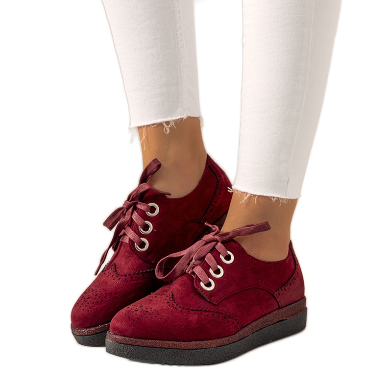 Sapatos Velay de mulher castanhos vermelho