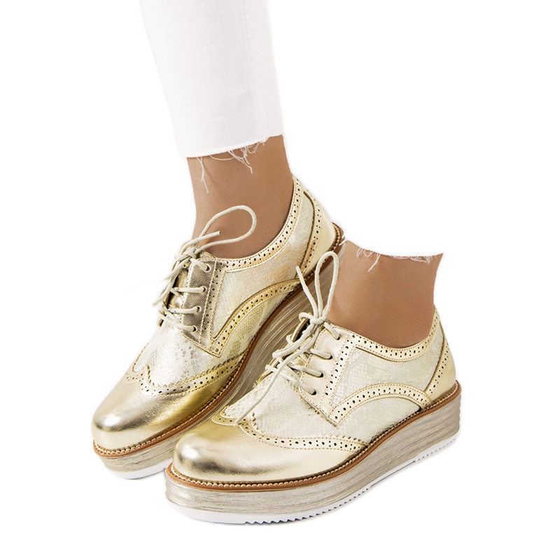 Sapatos femininos de ouro Menard dourado