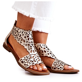 Lewski Shoes Sandálias de couro vazado Lewski 2699/2 dourado