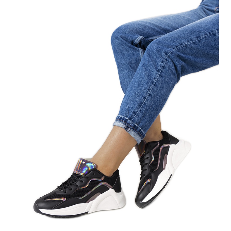 Tênis Ingram holográfico preto prata